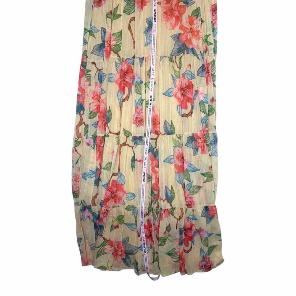 NEW Ieena Mac Duggal 70203 Floral Chiffon High Neck Maxi Dress 14 - Picture 12 of 14